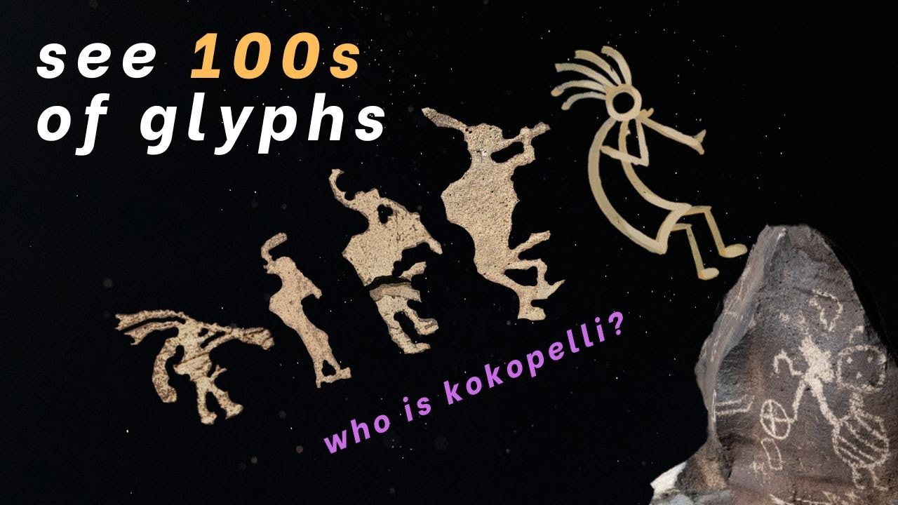 Темы в наскальной живописи Рио-Гранде: Игрок на горбатой флейте на юго-западе США (Ла-Сьенегилья,...