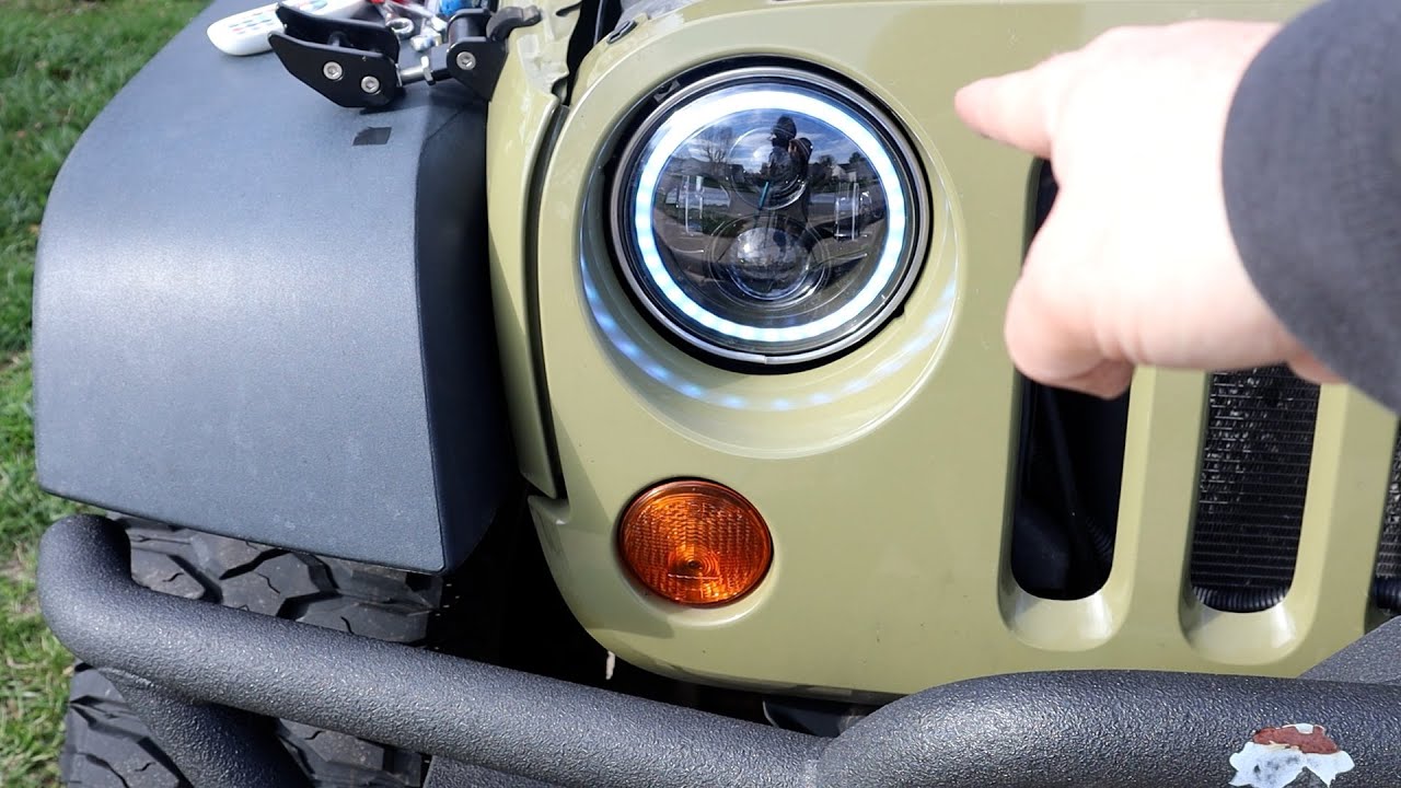 Установка светодиодных фар SUPAREE HALO на Jeep Wrangler JK (1997-2018 Jeep Wrangler JK LJ TJ CJ)