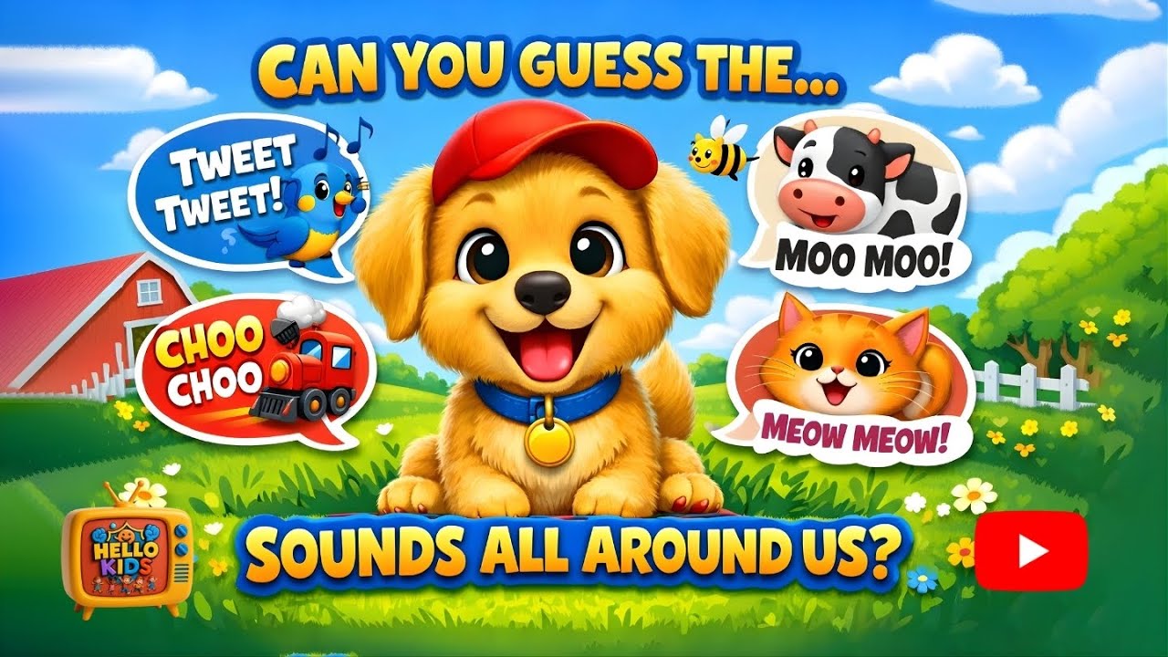 Listen & Learn! 🚂 Fun Sounds for Kids |@Hellokids7321 Nursery Rhymes & Animal Songs
