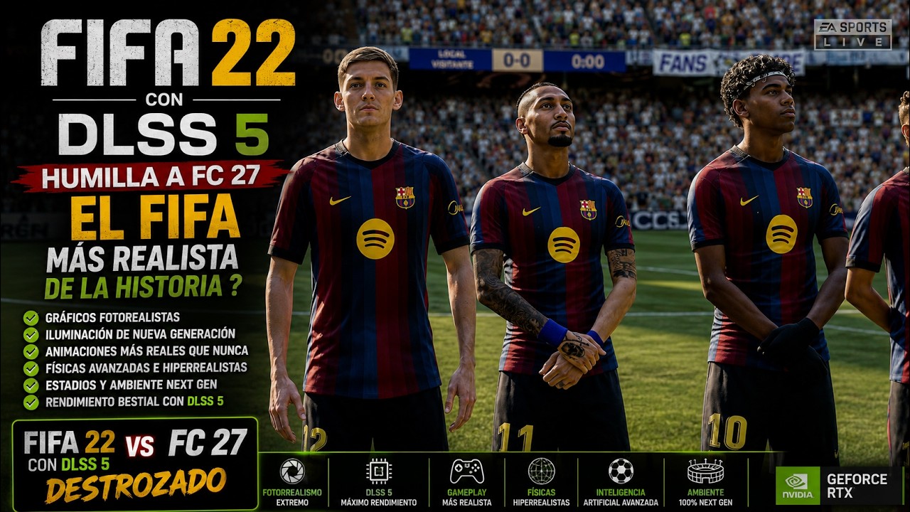 FIFA 22 con DLSS 5 HUMILLA A FC 27 | El FIFA mas Realista de la Historia ?