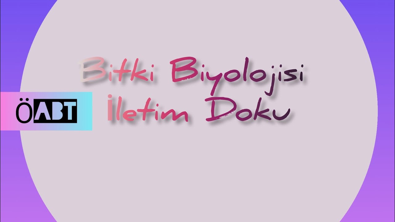 119) Bitki Biyoloji / İletim Doku - ÖABT BİYOLOJİ