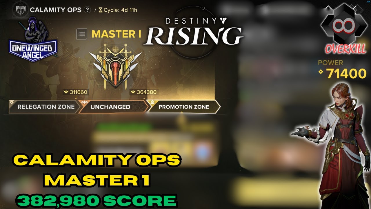 Destiny Rising | Мастер Calamity Ops 1 | Повышение на 382 980 очков | Яма | Зачистка команды T6