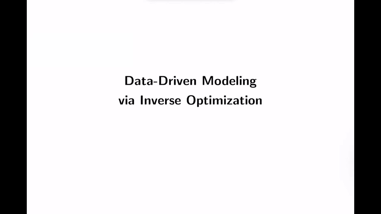 [2025/26 Winter Lecture] 2-3. Data-Driven Modeling: Inverse Optimization (Prof. Taewoo Lee)