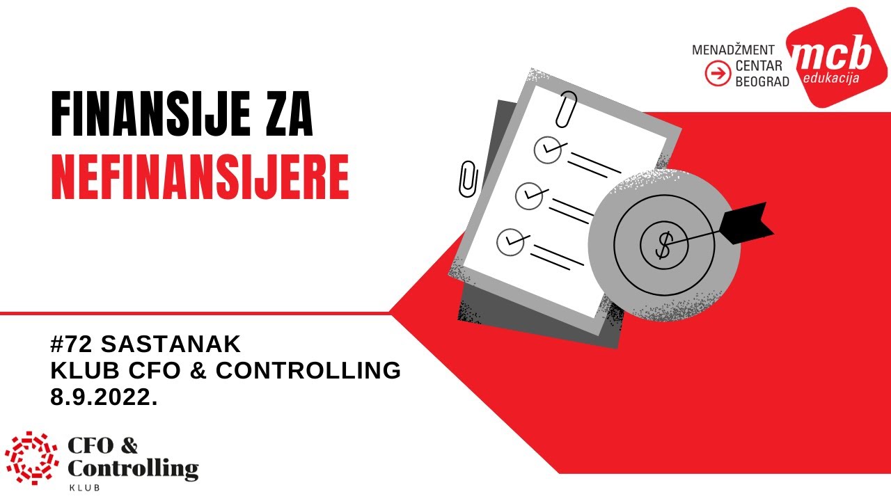 CFO #72 - FINANSIJE ZA NEFINANSIJERE, Klub CFO & Controlling, #72, 8.9.2022.