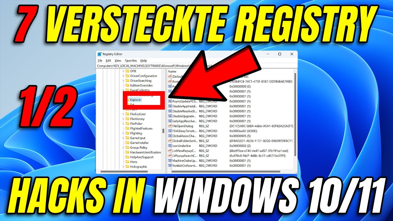7 Registry Hacks, die dein Windows auf ein neues Level heben! 🚀 Teil 1