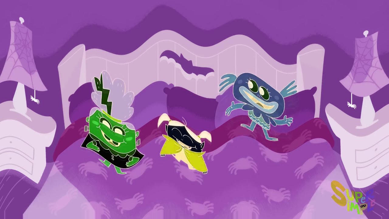 Super Simple Songs Three Scary Monsters Jumping On The Bed Intro Logo Sponsored By Klasky Csupo 2001