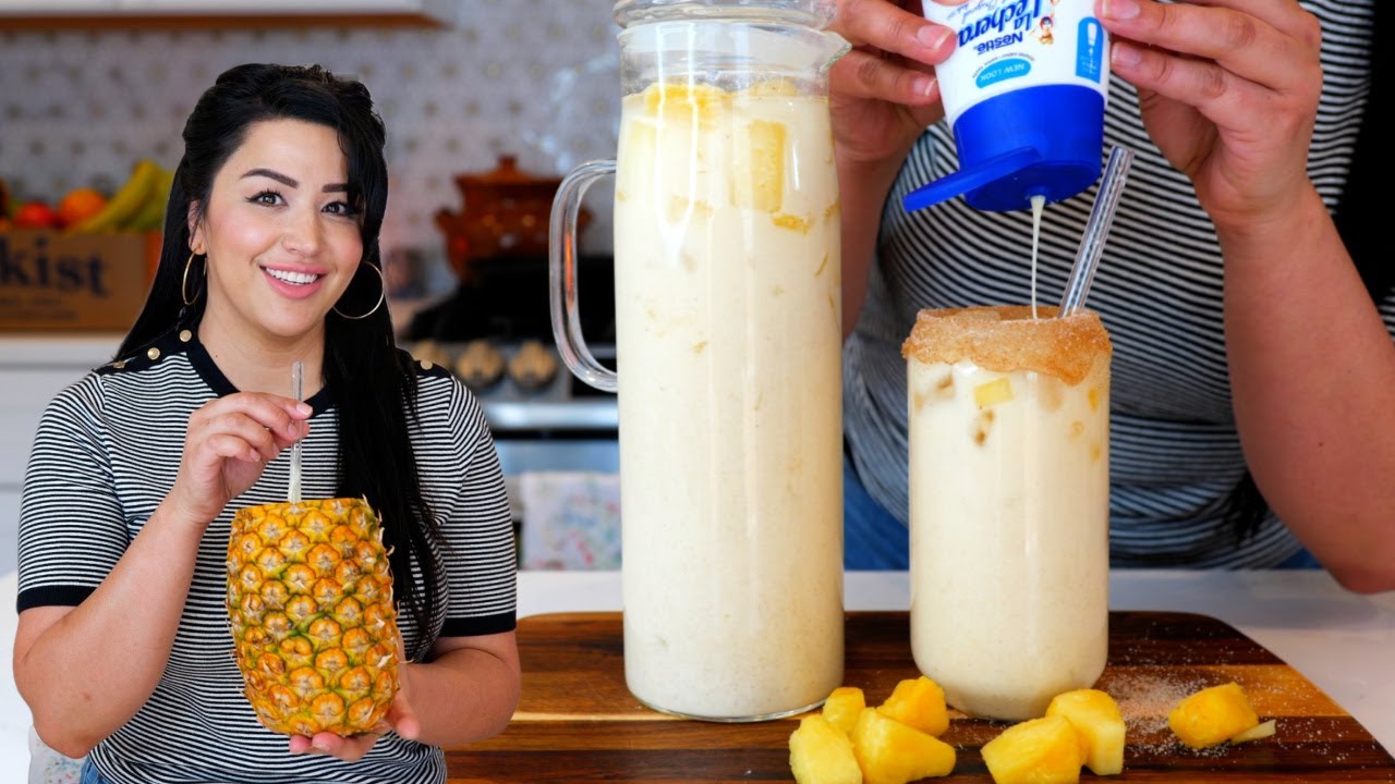 The BEST Easy Mexican Drink Recipe HORCHATA de Piña | Pineapple drink recipe