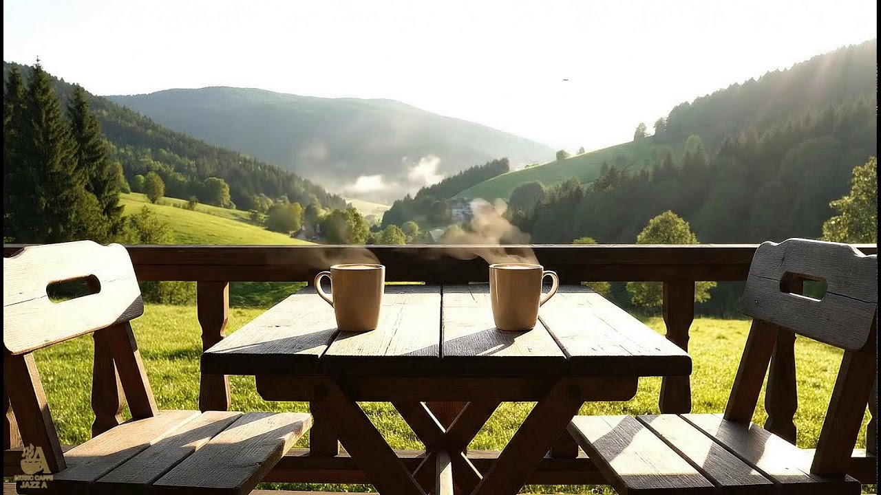 Relaxing Jazz Cafe Ambience for Stress Relief | Gentle Jazz Piano with Nature Sounds for Work ☕☕☕