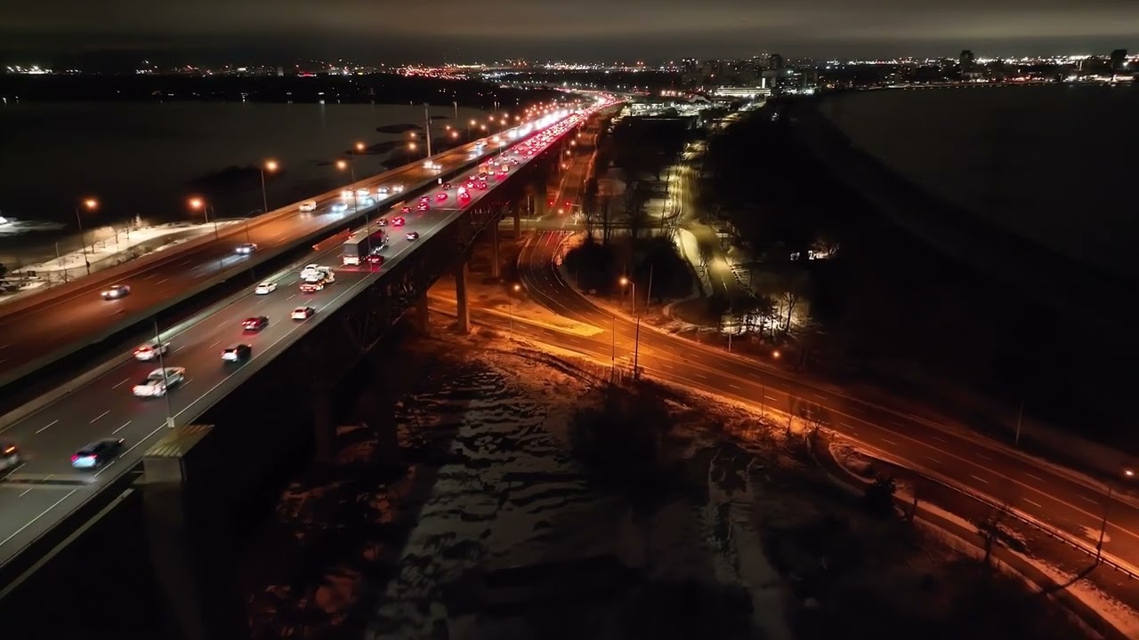 Burlington Skyway & Lift Bridge, Early Morning Drone - mavic3classic