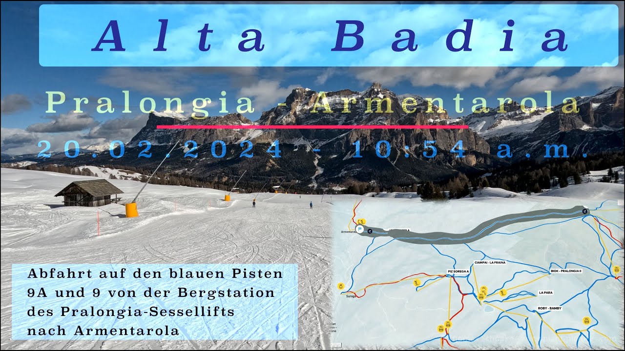Die blauen Pisten des ALTA BADIA: Lange Abfahrt Pralongia - Armentarola via Nr. 9A und 9