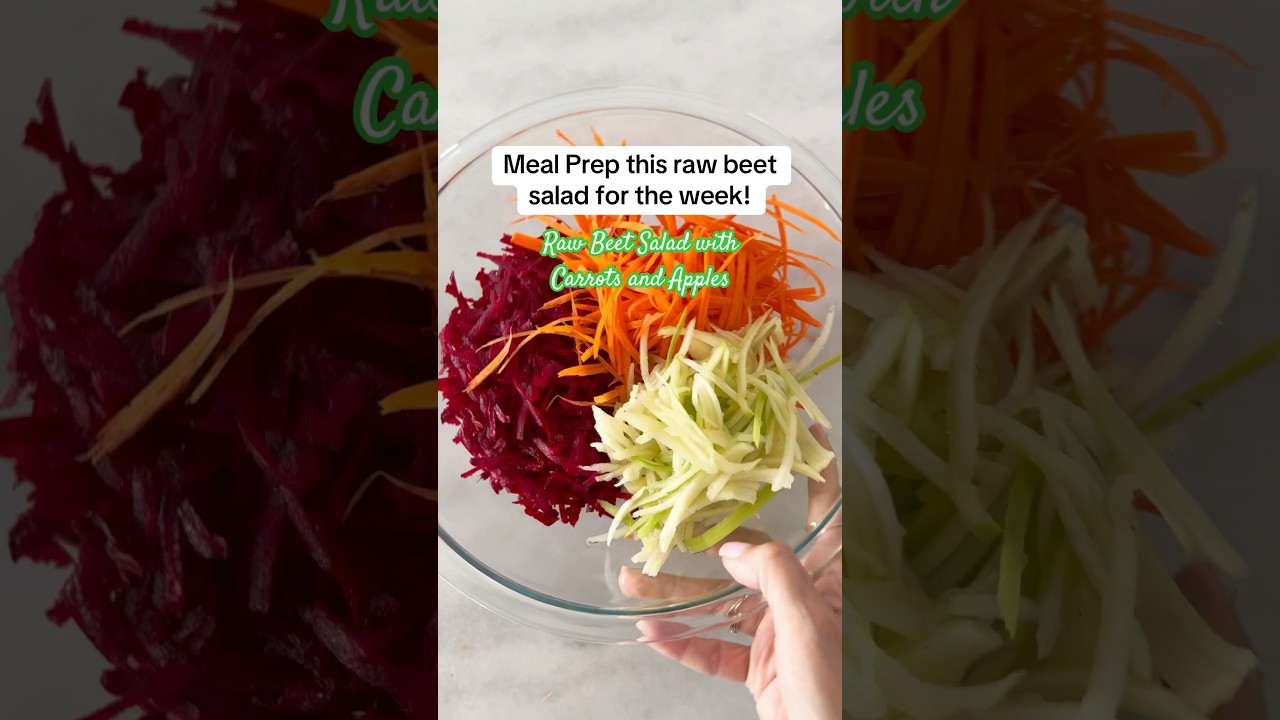 Raw Beet, Carrot and Apple Salad 🫜🥕🍏