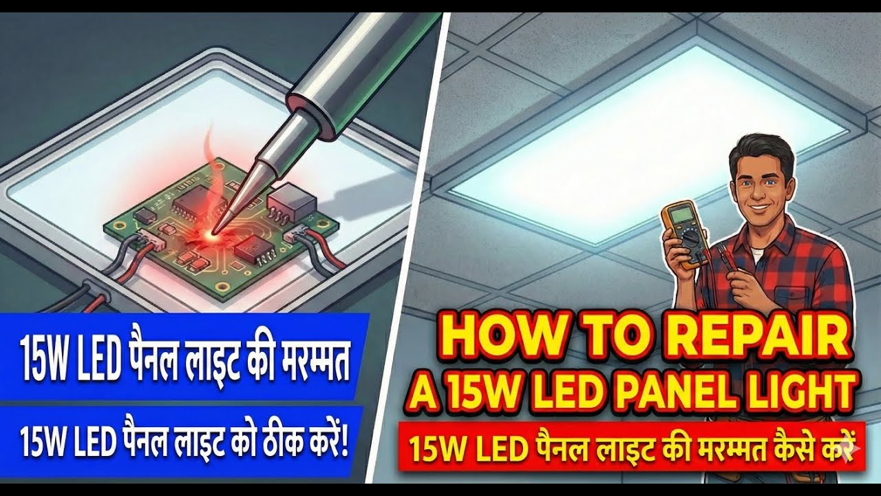 Fix a blinking panel LED Light at home. घर पर ब्लिंकिंग पैनल एलईडी लाइट को कैसे ठीक करें.