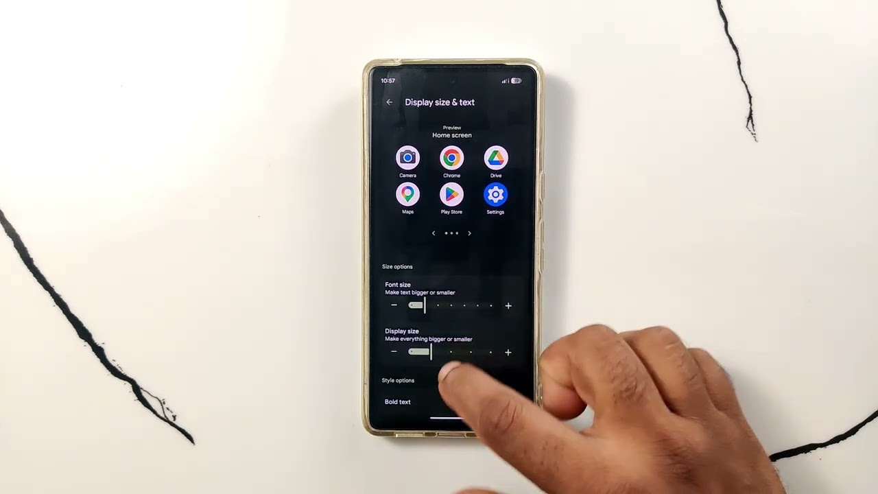 Как отключить контурный текст на Pixel 7a