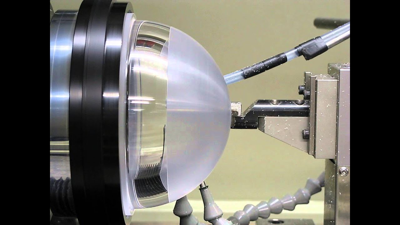 Diamond turning an acrylic dome