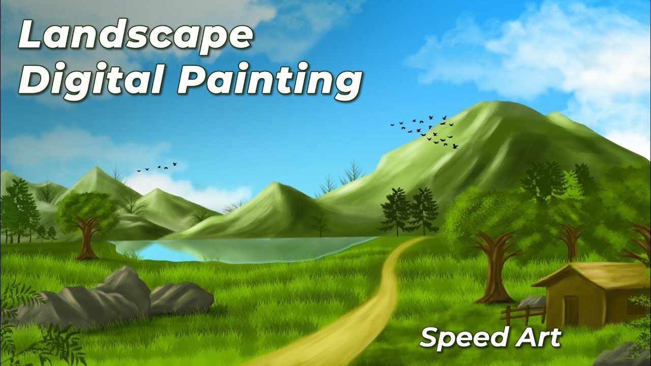 Peaceful Nature Landscape Painting | Speed Art in Photoshop | Timelapse Painting 
