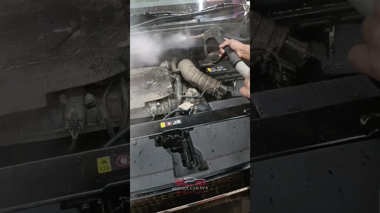 Engine cleaning with Steam wash.
