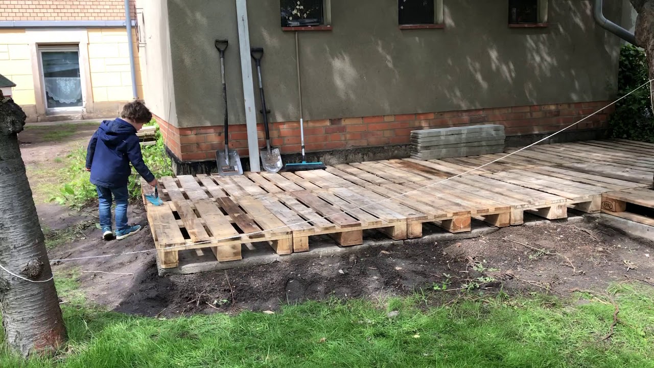 Projekt: Terrasse aus Europaletten - Teil 02 - Bauphase