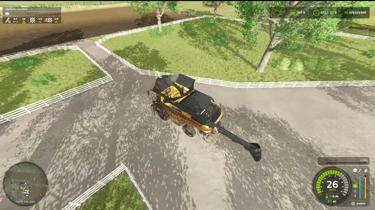 Subindo na cerca para descarregar Arroz de Grão Longo direto na FÁBRICA: Farming Simulator 25...