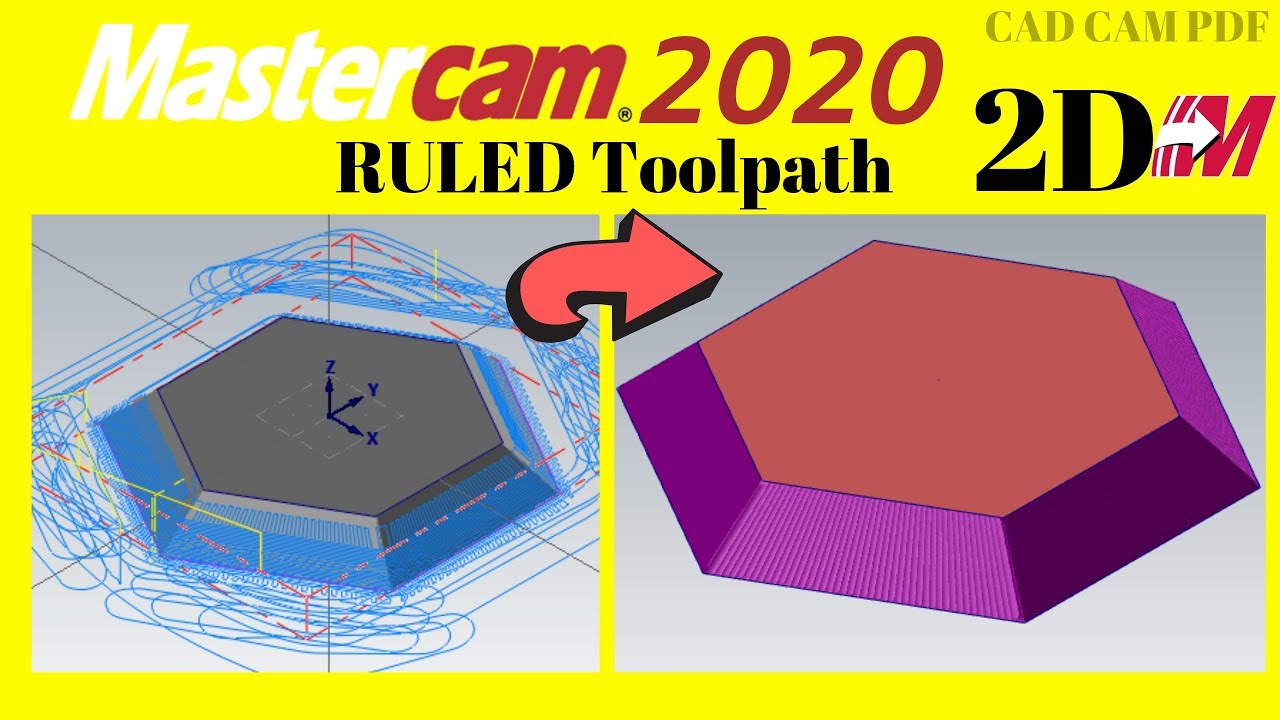 Ruled Toolpath in Mastercam 2020  Tutorials 2D milling