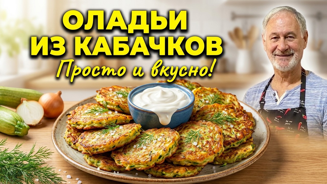 Оладьи из кабачков! Простой рецепт!