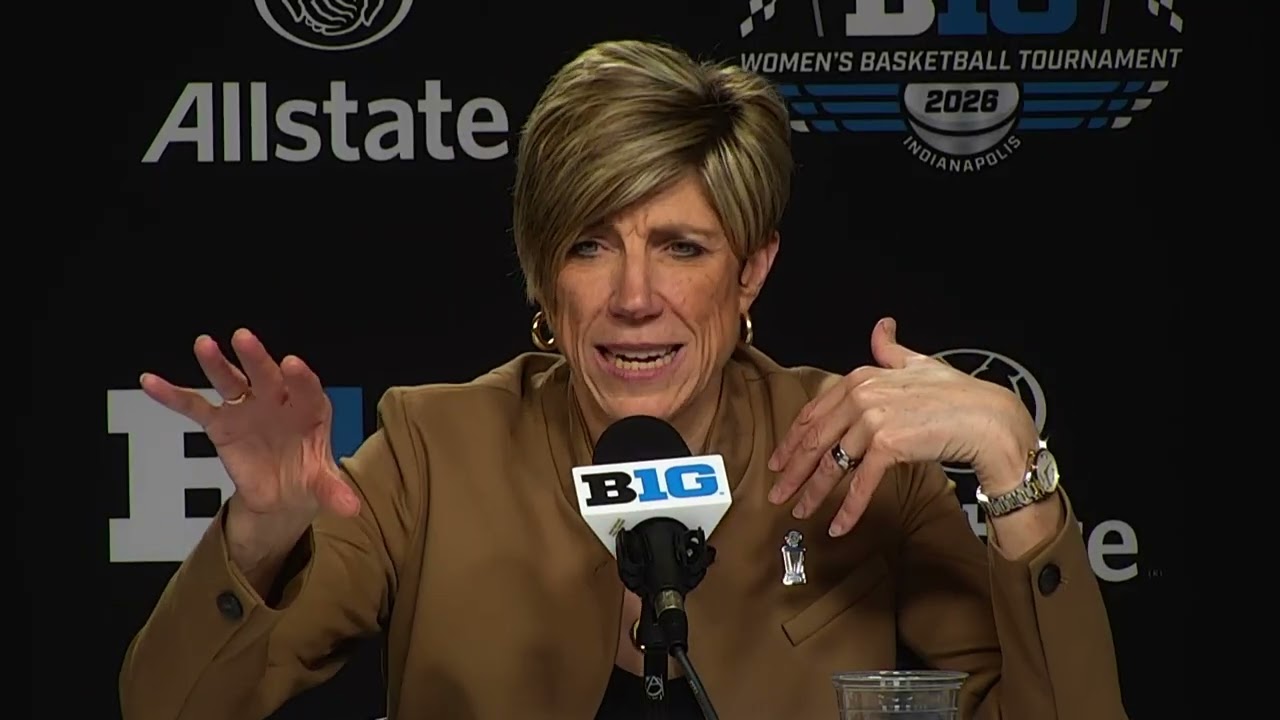 Iowa women's basketball postgame press conference after beating Michigan in Big Ten Tournament