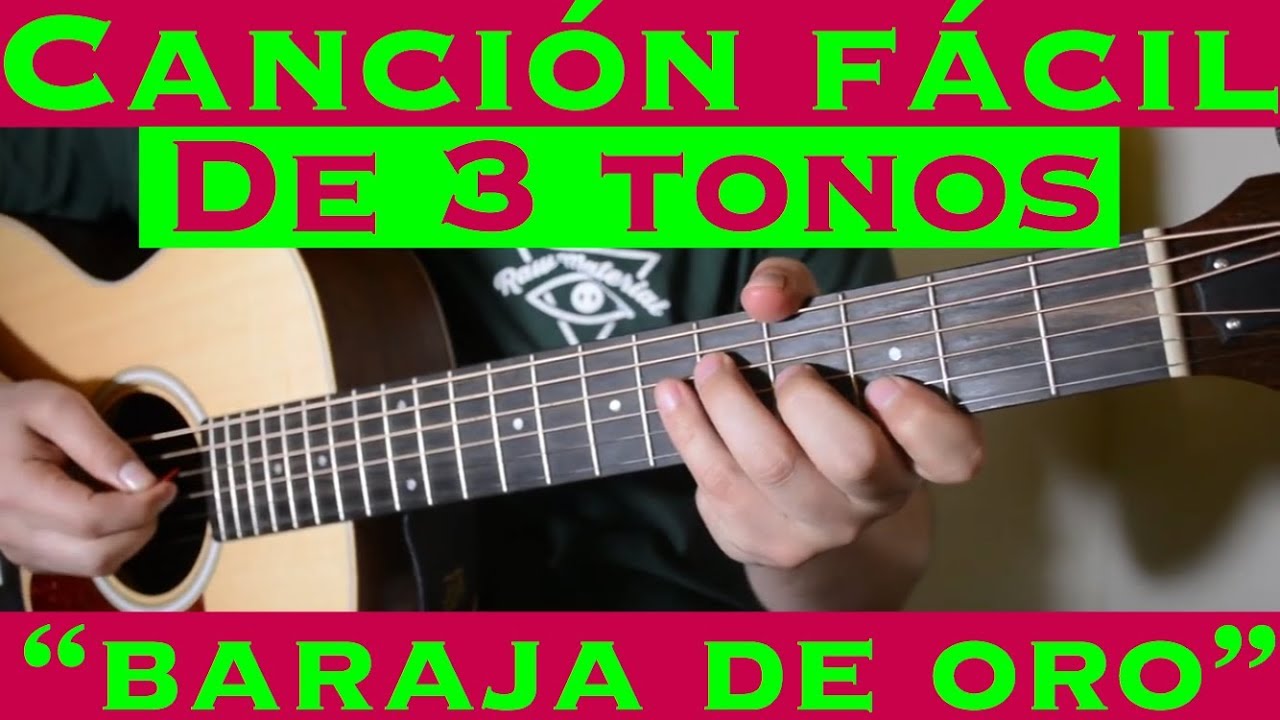 Baraja de Oro - Cancion Facil de 3 Tonos para Principiantes (Tutorial Guitarra)