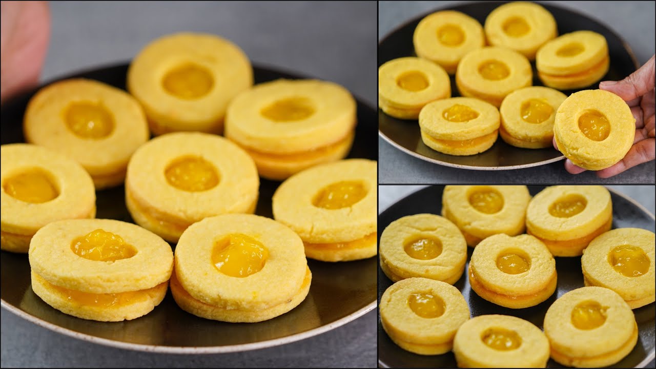 LEMON COOKIE WITH LEMON CREAM | EGGLESS & WITHOUT OVEN | LEMON COOKIES RECIPE | LEMON BISCUIT