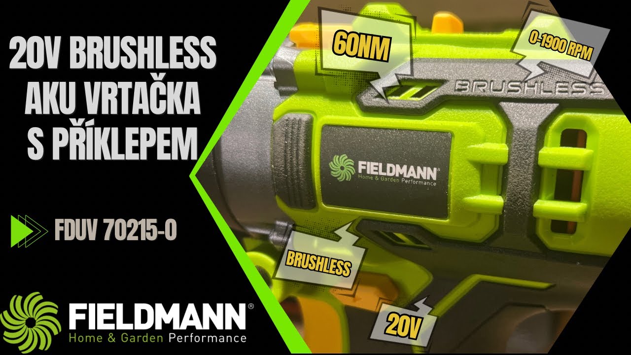 Asi nejlepší 20V brushless aku vrtačka s příklepem, FDUV 70215-0, #fieldmann #tools #diy