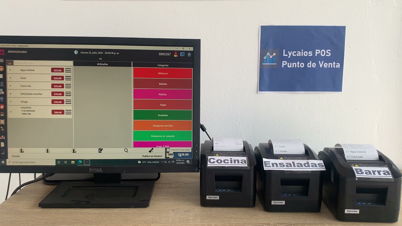 Comanda divididad en multiples impresoras para restaurante - Lycaios POS