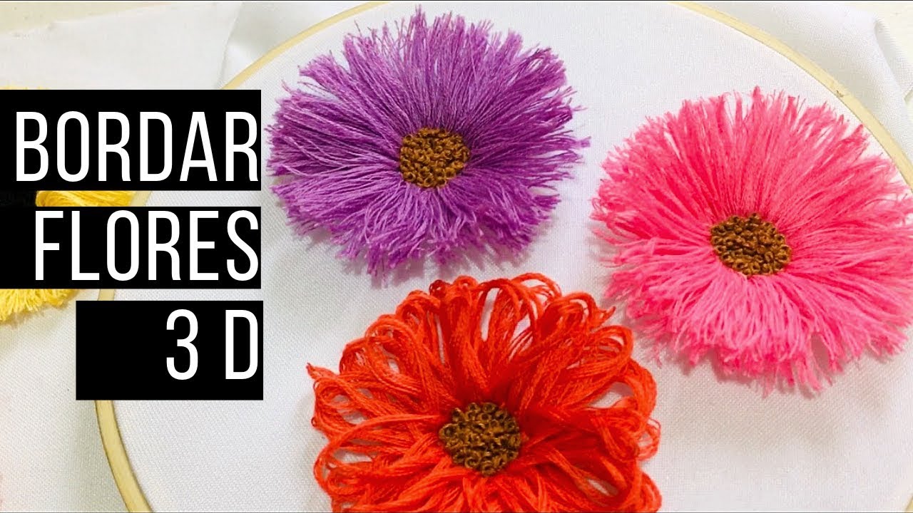 Bordar flores a mano en 3D paso a paso