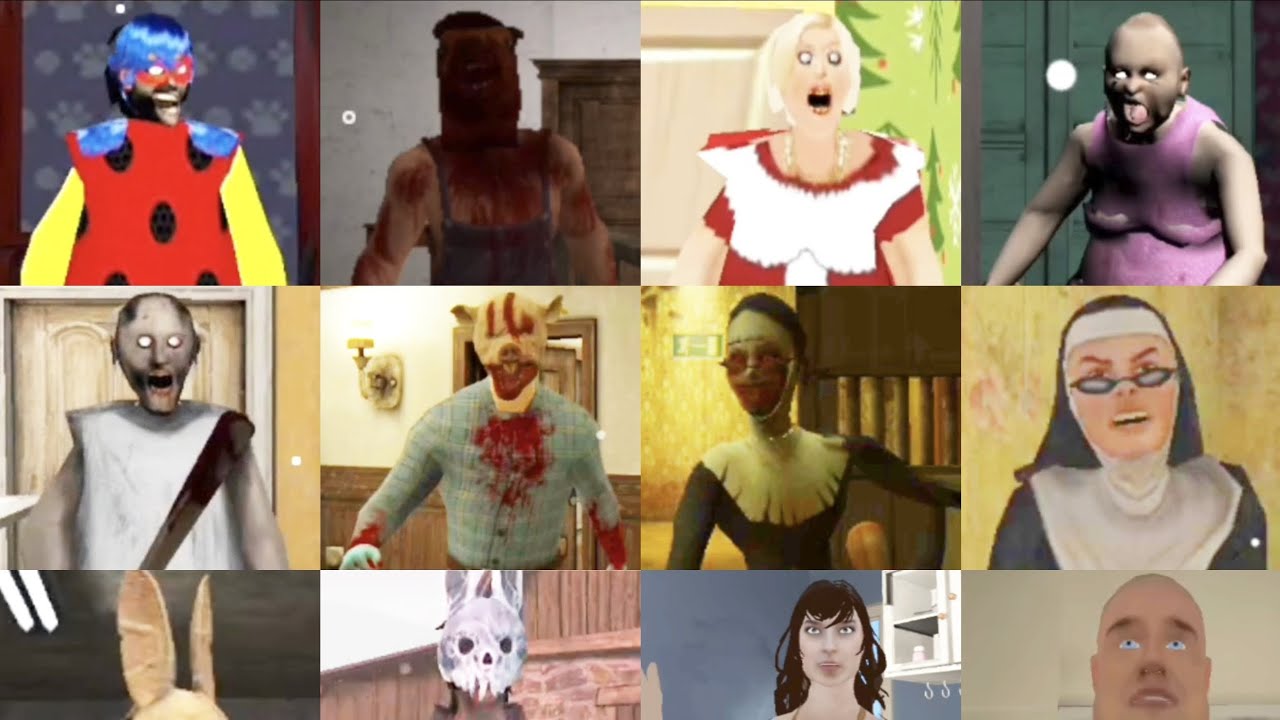 granny chirsmas vs head horse vs evilnun vs evilnun 2 vs horror tale granny 3+ #horror #gaming #bome