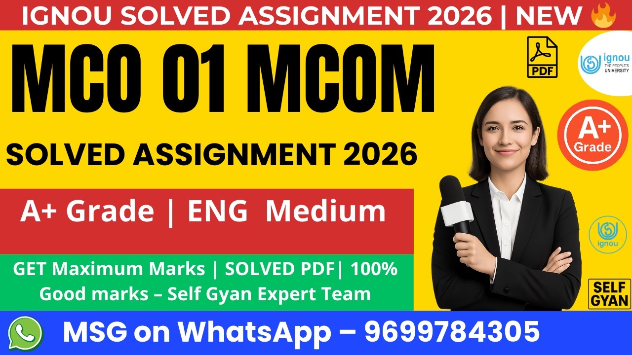 MCO 01 Solved Assignment 2026 in English | MCom IGNOU | Easy Download PDF + Writing Guide