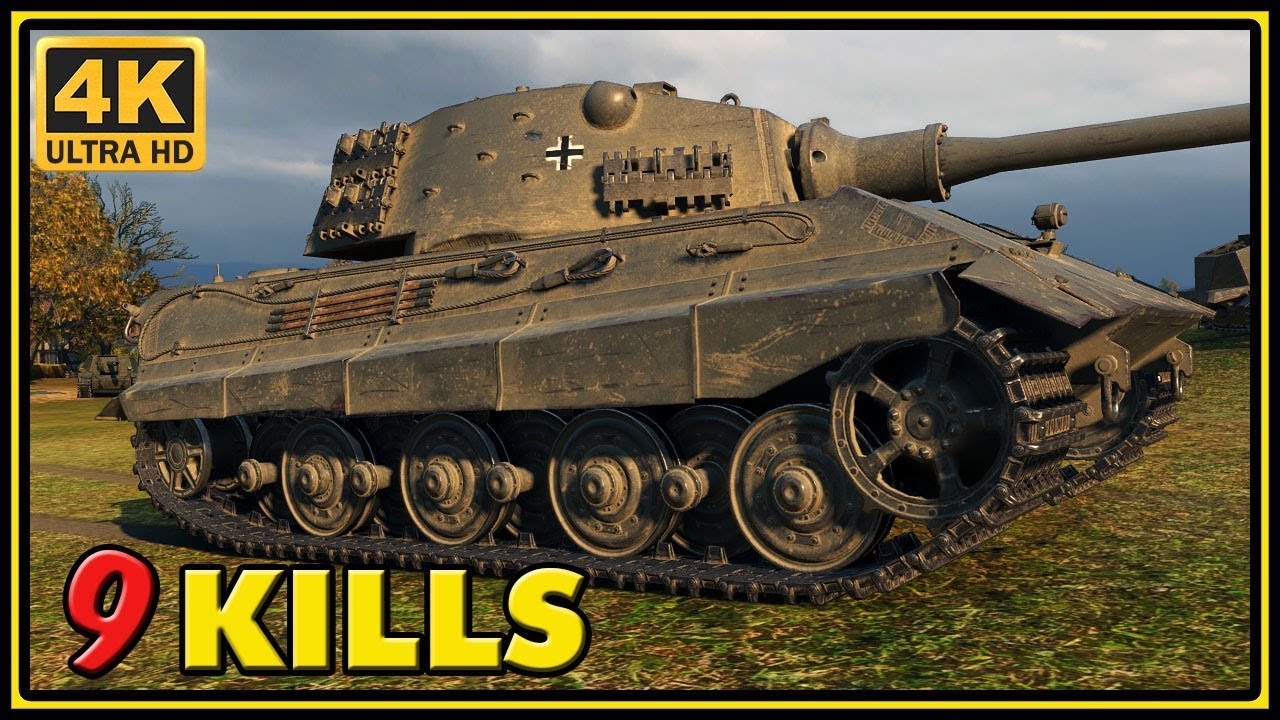 E 75 - 9 Kills - 1 VS 4 - World of Tanks Gameplay - 4K Video