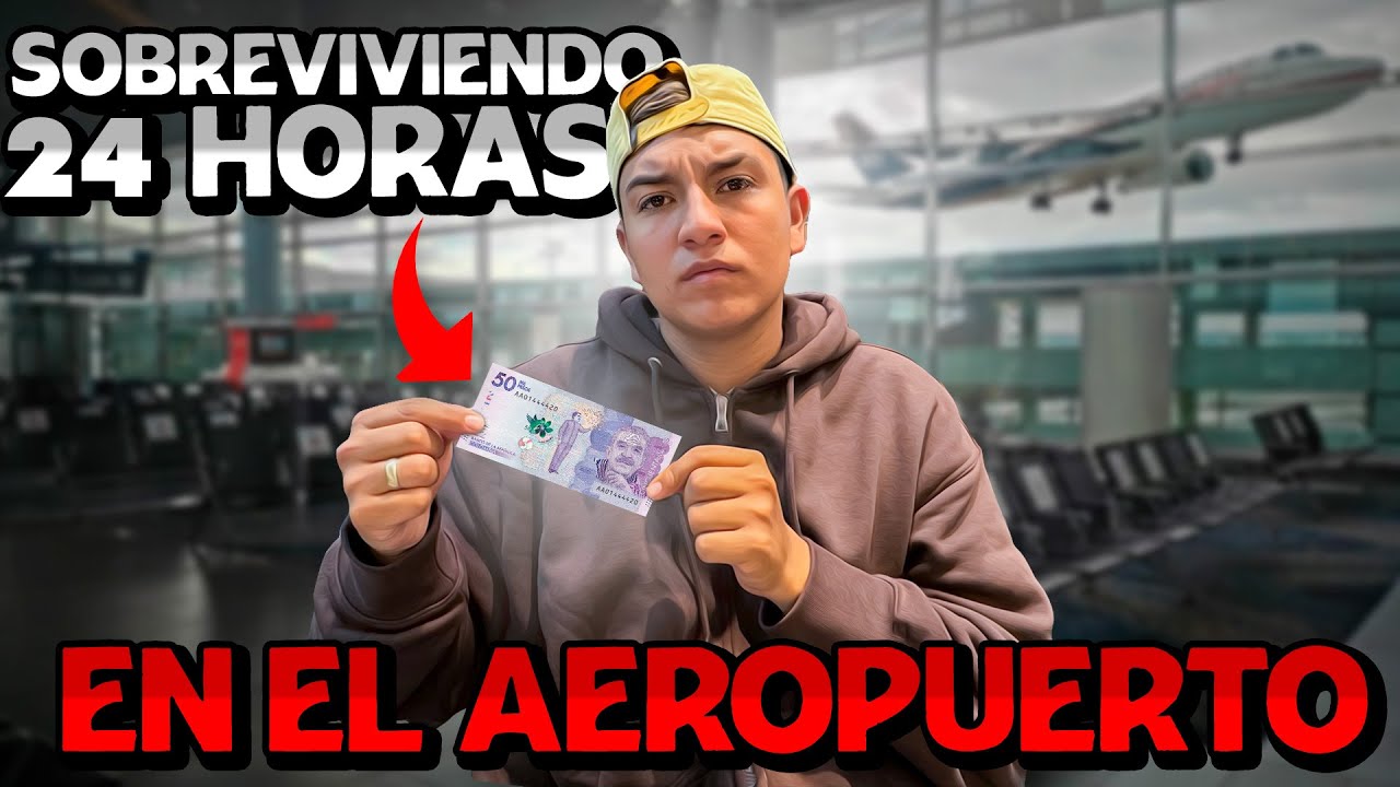 Sobreviviendo 24 HORAS en el AEROPUERTO CON 50 MIL | *Casi IMPOSIBLE*