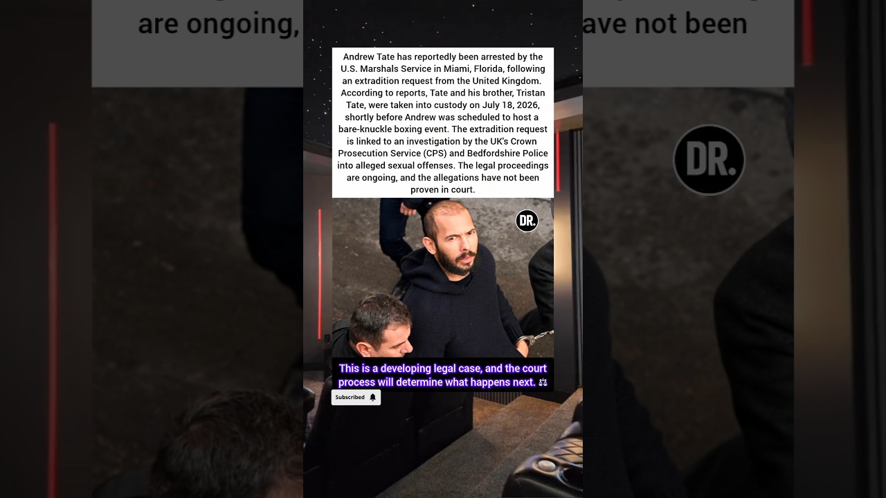 Andrew Tate arrested on UK extradition request🚨 #shorts #andrewtate #tristantate #arrested #breaking