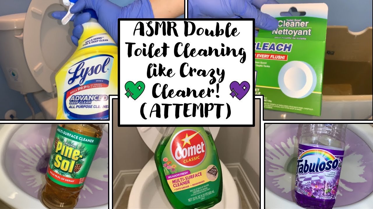 ✨🚽✨ASMR Requested Double Toilet Cleaning! like Crazy Cleaner! (Attempt)! ✨🚽✨