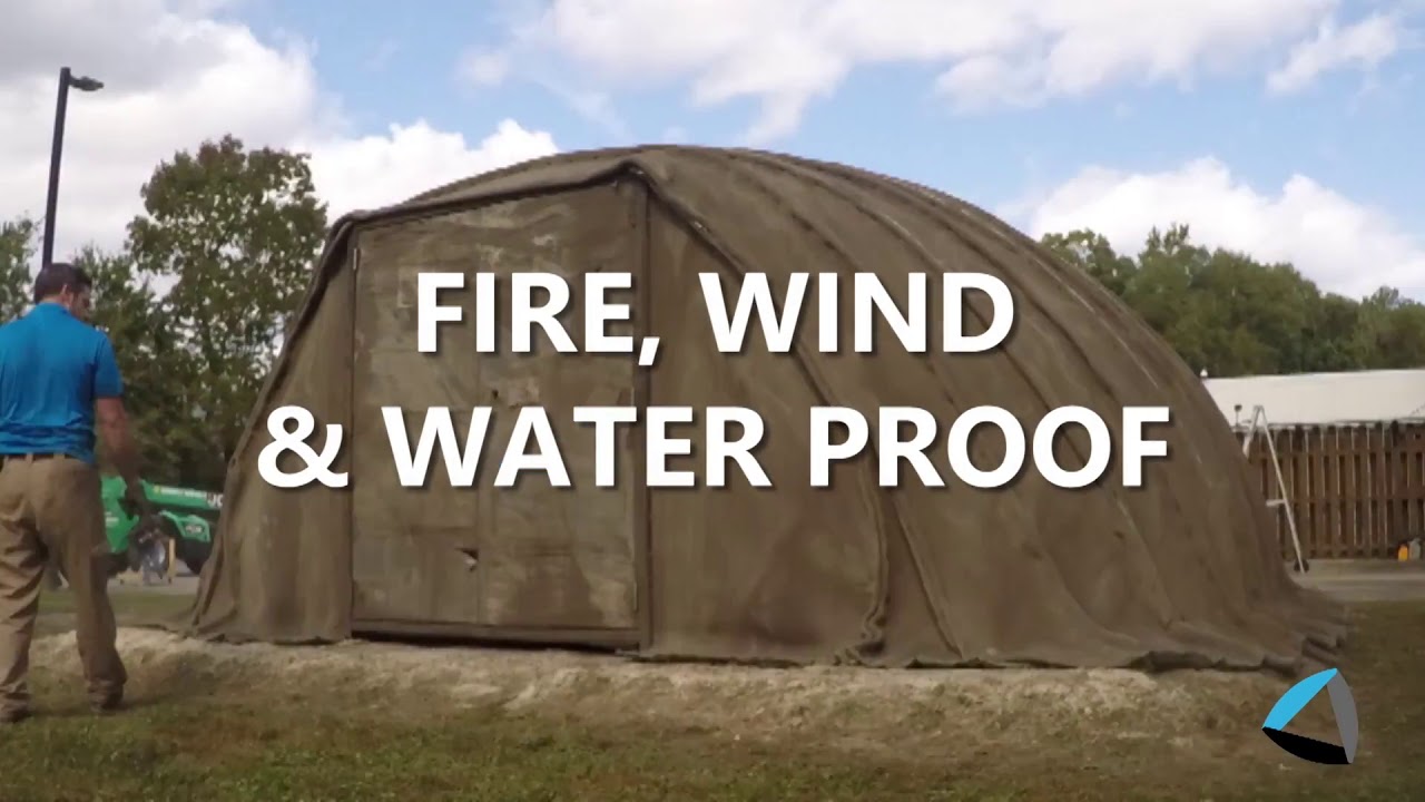 Combat Concrete Inflatable Shelter Deployment