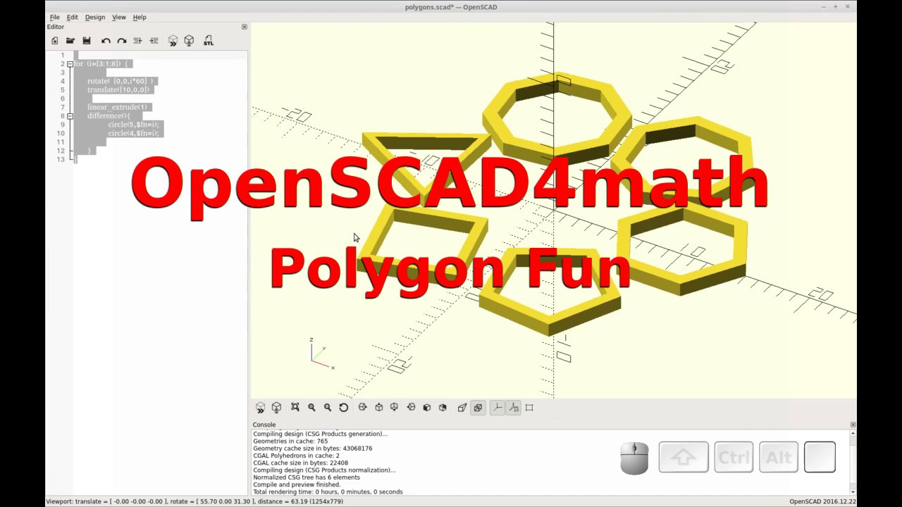 OpenSCAD - Математика / Код / Печать - Многоугольники