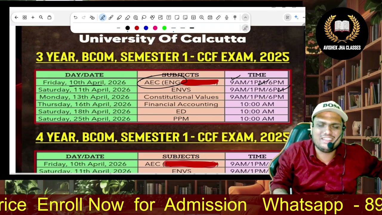Bcom Sem-1 CCF Final Exam Schedule | Calcutta University 
