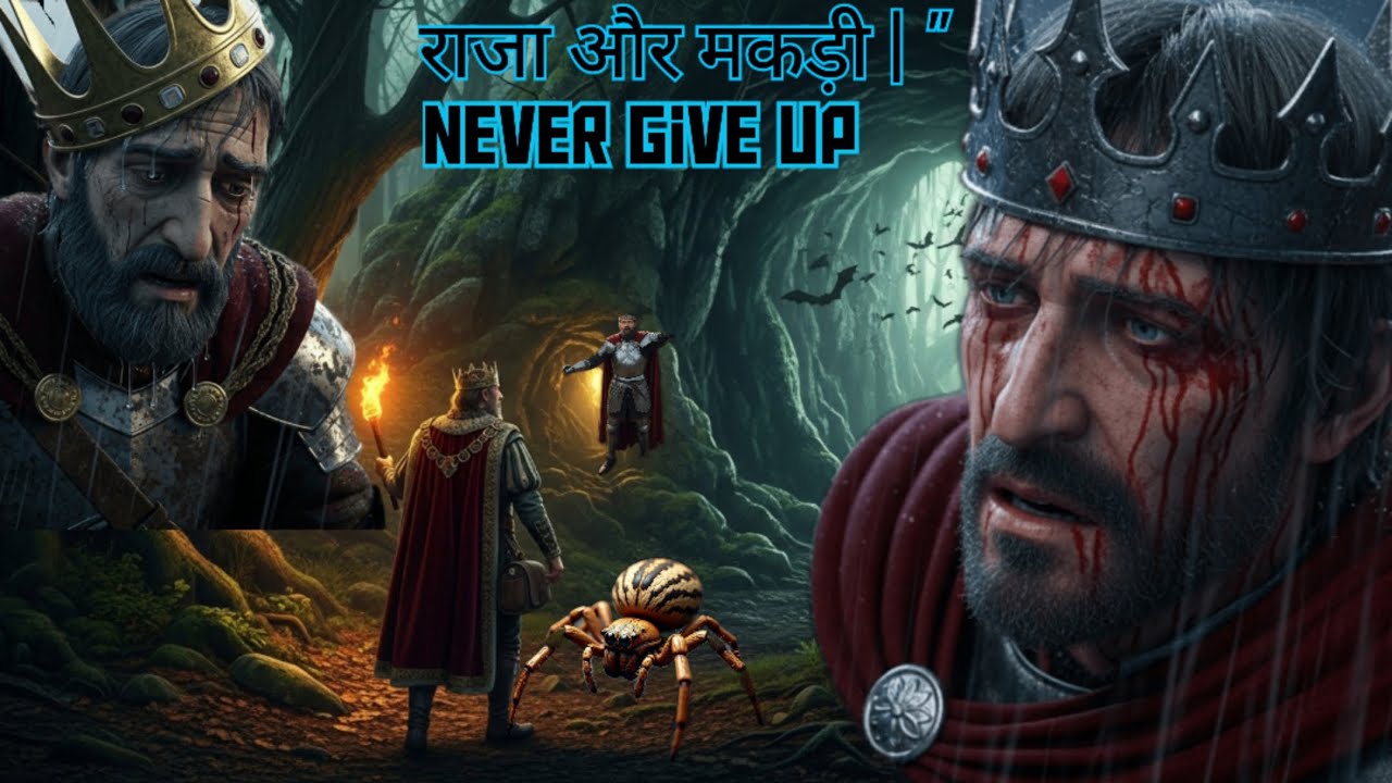 Raja aur Makdi Ki Kahani | कभी हार मत मानो | Motivational Moral Story in Hindi”#ai #motivation 
