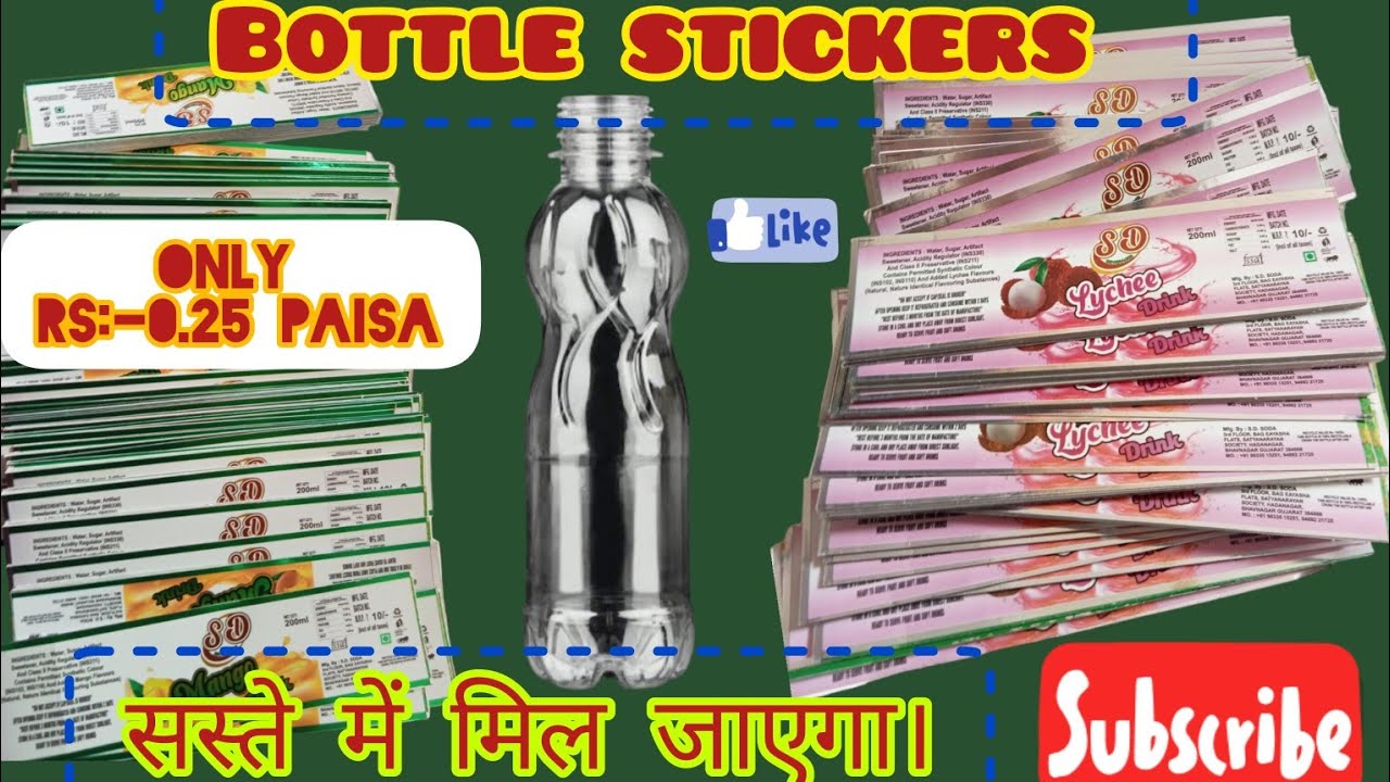 Soda Bottle Label Water Bottle Stickers Full Gaming Sticker 2025 ka new business ✅💸 #small #sticker
