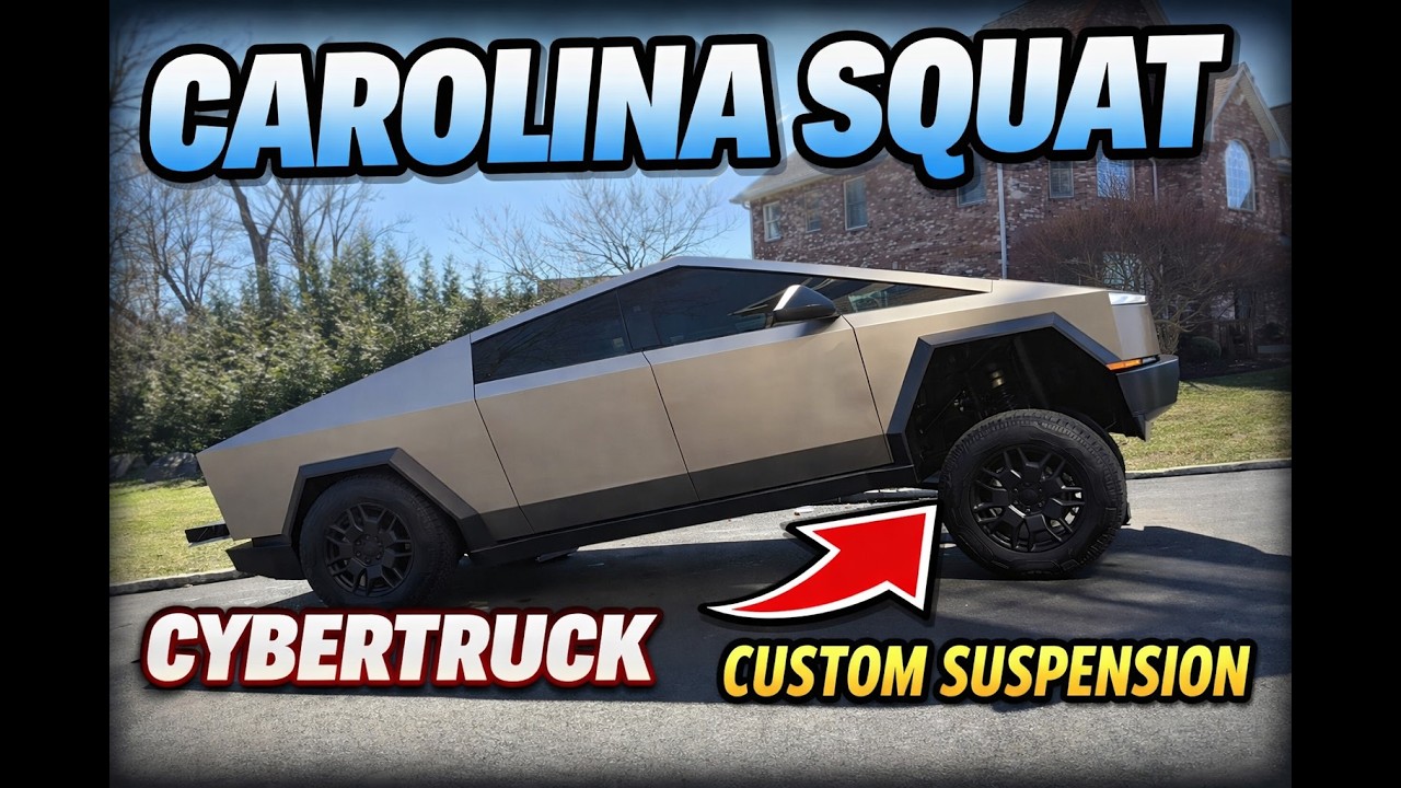 How to Carolina Squat on a Cybertruck! (Easy Suspension Trick) #cybertruck #suspension #tips