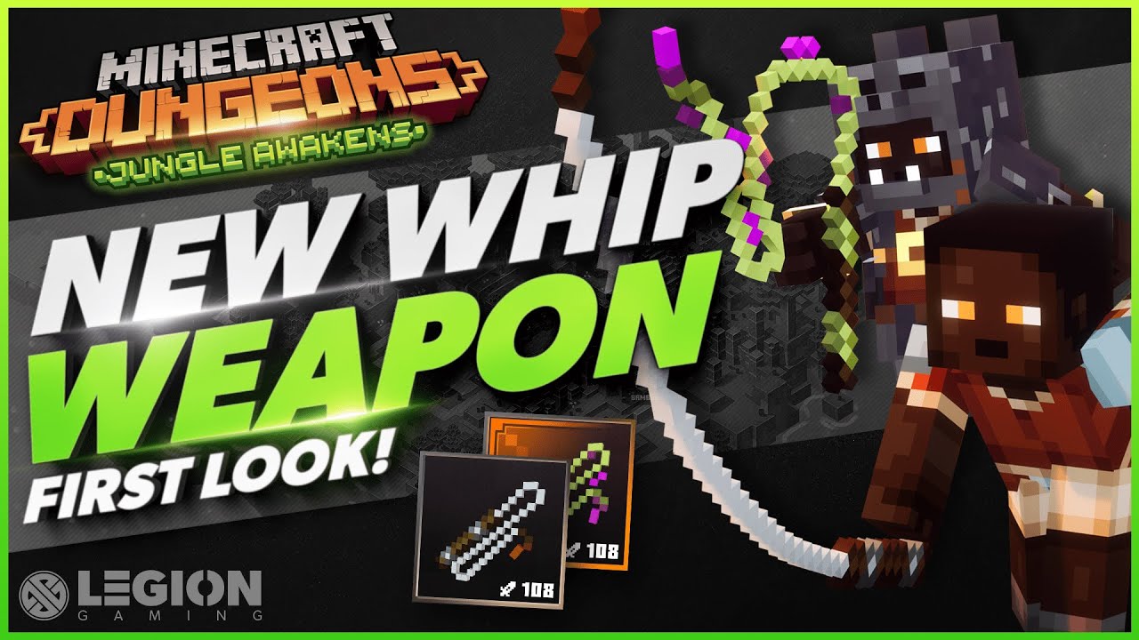 NEW Weapon - Vine Whip First Look | Minecraft Dungeons Jungle Awakens DLC
