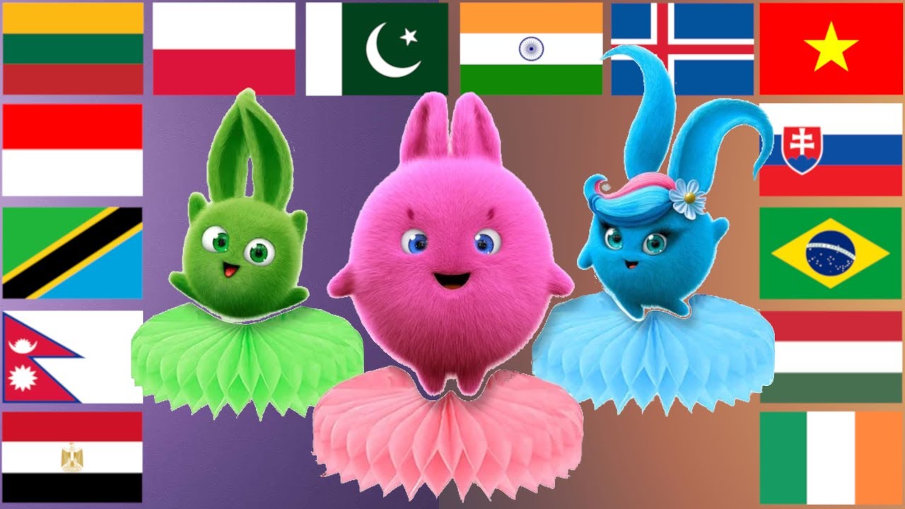 Sunny Bunnies in different languages meme