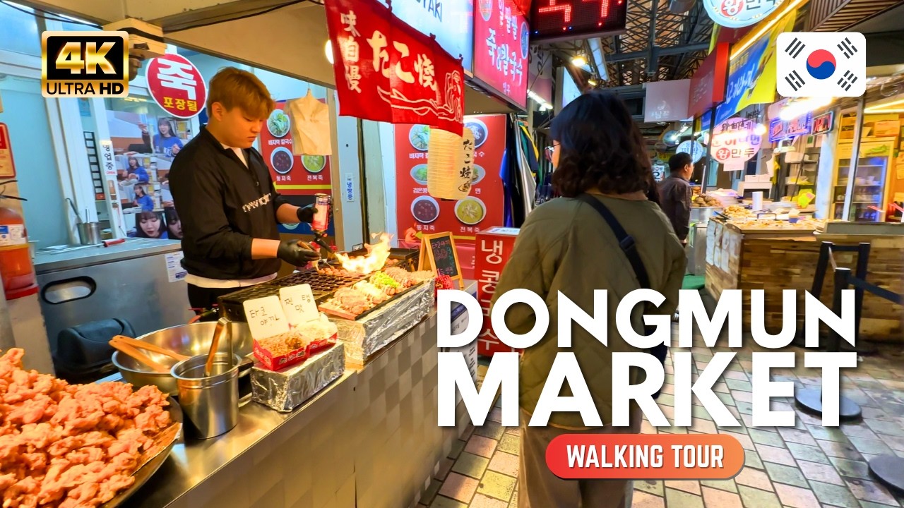 4K Walking Tour | Traditional Market on Jeju Island, Korea