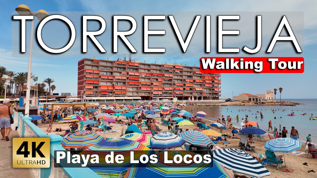Torrevieja - Playa de los Locos, August 2025 - Spain | Costa Blanca - Walking tour [4k 60 fps]