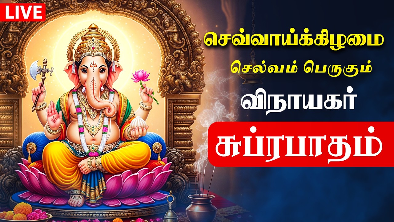 🔴LIVE SONGS | செவ்வாய்க்கிழமை தடைகள் நீங்கி வெற்றி பெற விநாயகர் சுப்ரபாதம் | Vinayagar Suprabatham