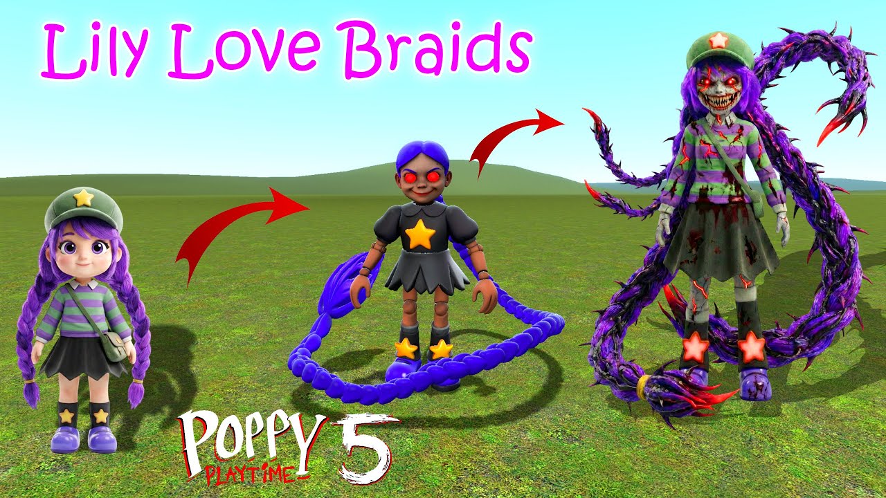 EVOLUTION OF LILY LOVE BRAIDS on POPPY PLAYTIME CHAPTER 5 in Garry's mod