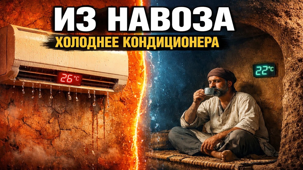 Дом из навоза в +50°C — внутри холоднее, чем в квартире с кондиционером