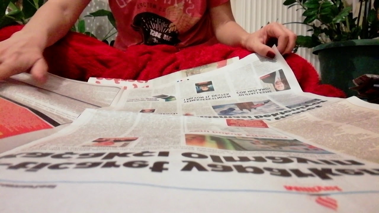 ASMR - GAZETE SAYFASI ÇEVİRME - SAKIZ ÇİĞNEME -  newspaper page turning gum chewing no talking